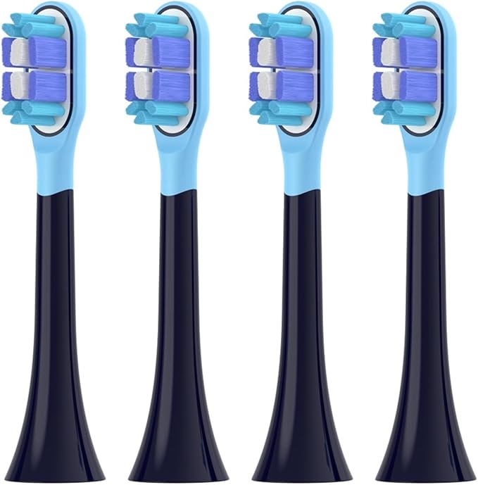 Replacement Toothbrush HeadsCompatible for Mijia T301/T302/T501C Sonic Electric Soft Bristle Nozzles(4 pcs BJ Black)