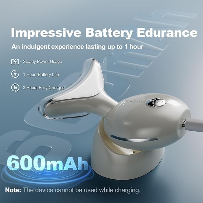 7 in 1 Facial Massager Tool Red - Light Therapy for face and Neck face Lift Device Portable face sculptin with 7 Color Neck Massager for Double - Chin - Reducer.