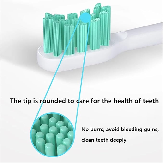 8PCS Compatible for XIAOMI MIJIA T300/500 Replacement Brush Heads Sonic Electric Toothbrush Vacuum Soft Bristle Suitable Nozzles(8pcs Green)