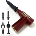 Mini Massage Gun Deep Tissue with 5 Attachments - Portable Percussion Massager USB-C Rechargeable Travel Size Muscle Massage Gun Set for Athletes Neck Feet Pain Relief (Red + Black)