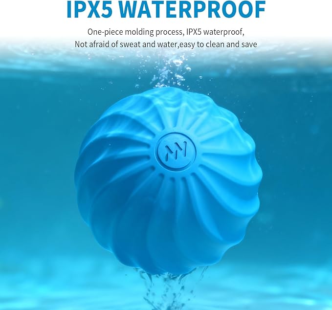 2.5 Mini Massage Ball 10 Speeds Vibrating Massage Roller Ball for Palm Hand Foot Leg Neck Back Trigger Point Muscle Therapy Ball for Myofascial Release Plantar Fasciitis Relief (Blue)