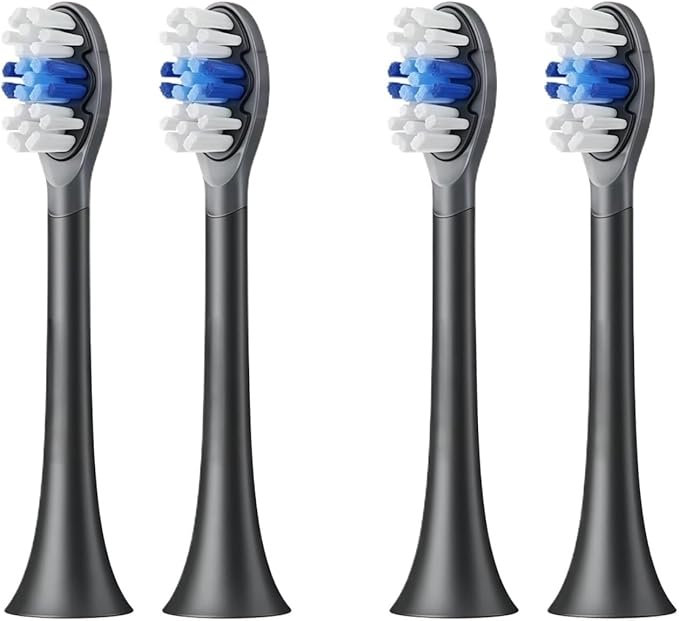 Replacement Toothbrush Heads Compatible with SOOCAS X3S/X3U/X3pro/D2/D3S/D5 Sonic Electric Tooth Brush Head Nozzle Jets(4 Clean Black)