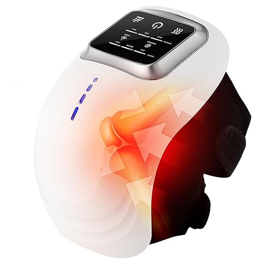 IeBilif Cordless Knee Massager Heat and Vibration Heated Knee Massager Large LED ScreenGift for BirthdayGift for Husband Mom Dad
