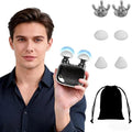 Mini Handheld Massager - Portable Electric Dual Head Massager for Neck Shoulder Back &amp Body Muscle Relief - Compact Personal Massage Device with Travel Pouch