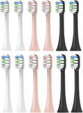 12PCS Replacement Brush Heads for SOOCAS V1/X1/X3/X5/X3U/X3PRO/v1/v2 Sonic Electric Toothbrush Soft(3 Color)