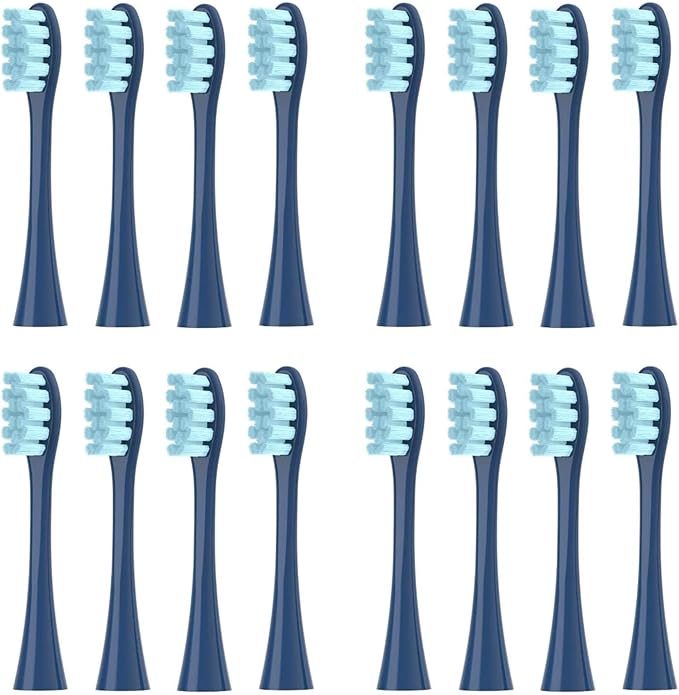 16pcs Replacement Brush HeadsCompatible for X/Pro/ Z1/ SE F1 One PW01/03/05/07/09 P5 Toothbrush(16 Blue)