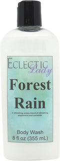 Eclectic Lady Liquid Pearl Body Wash - Forest Rain Scent 3-in-1 Use For Bubble Bath Hand Soap &amp Body Wash Phthalate-Free Forest Rain Fragrance Handcrafted in USA (8 oz)