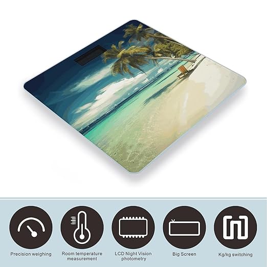 Tropical Holidays Bathroom Scale Ultra-Bright Liquid Crystal Screen Weight Scale Accurate Bathroom Body Scales for Body Weight Bathroom Pet Home Bedroom Gift-Giving