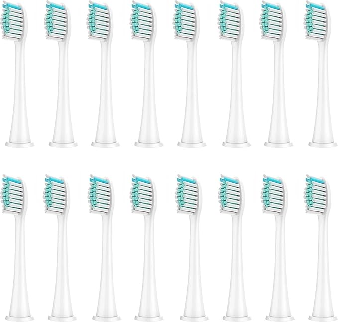 15/20Pcs Replacement Brush Heads Compatible for Philips Sonicare HX3/HX6/HX9 Series Electric Toothbrush HX6064(16Pcs White)