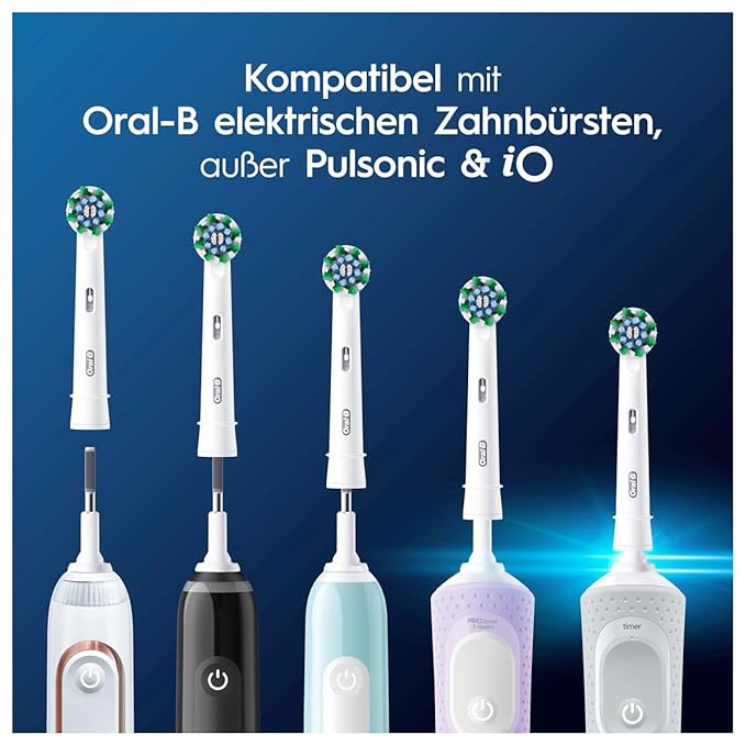 Oral-B Pro CrossAction Original Electric Toothbrush Heads - Superior Teeth Cleaning Replacement Brushes with Innovative X Bristles Toothbrush Attachment - White Pack of 6