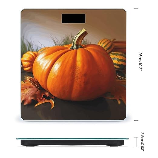 Thanksgiving Day Pumpkin Weight Scale Digital Electronic Scales Bathroom Scale Larg LCD Backlight Display High Precision MeasurementsTempered Glass