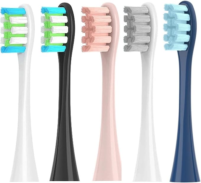 5PCS Replacement Brush Heads Compatible for Electric Toothbrush Heads Flow X Pro Elite Etc(5 Colors)