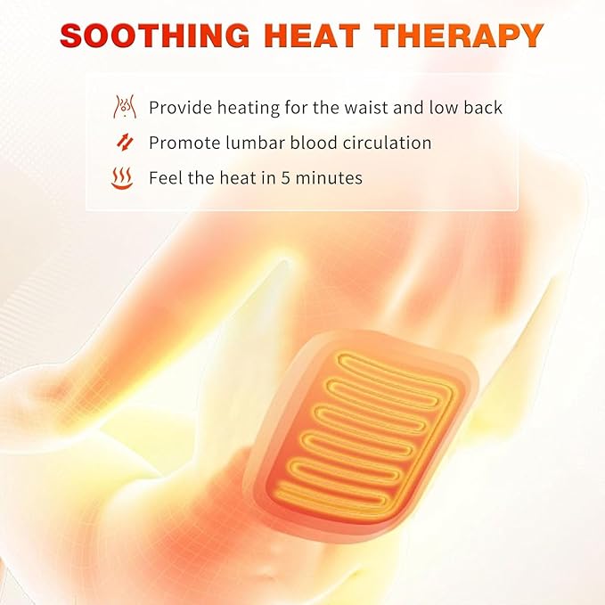 SLOTHMORE Vibration Back Massager for Chair with Heat Chair Massager Pad with 8 Vibration Seat Cushion for Seniors Office Workers &amp Family Fatigue &amp Pain Relief in Office Home &amp Trave
