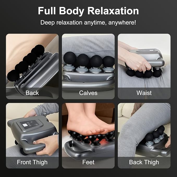 Morgela Deep Tissue Massager Deep Tissue Percussion Massager Electric Massage Tools with 9 Styles &amp Levels for Legs Arms Waist Back ButtocksBlack8 Heads