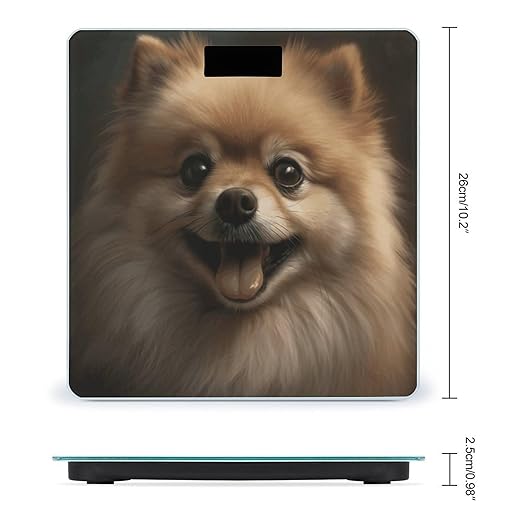Cute Pomeranian Bathroom Scale Large LCD Backlight Display Digital Scale Rounded Corners Body Scales Automatic Power On/Off Bathroom Scales for Home Bedrooms