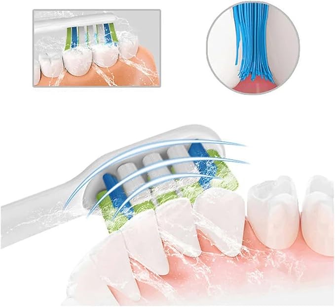 Replaceable Brush HeadsCompatible for X/X PRO/ Z1/ F1/ One/Air 2 /SE Electric Toothbrush Nozzles Vacuum Package(1gray1black)