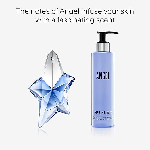 Mugler Angel - Shower Gel - Floral &amp Woody Womens Scented Body Wash - With Peony Praline and Wood Accord- 6.7 Fl Oz