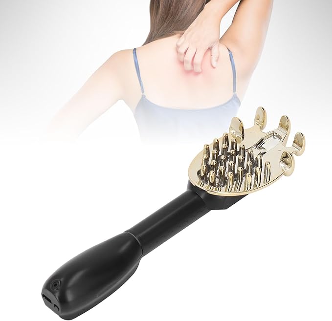 Hztyyier Electric Back Scratcher Extendable Massage Tool Black Portable Itch Relief for Home and Travel