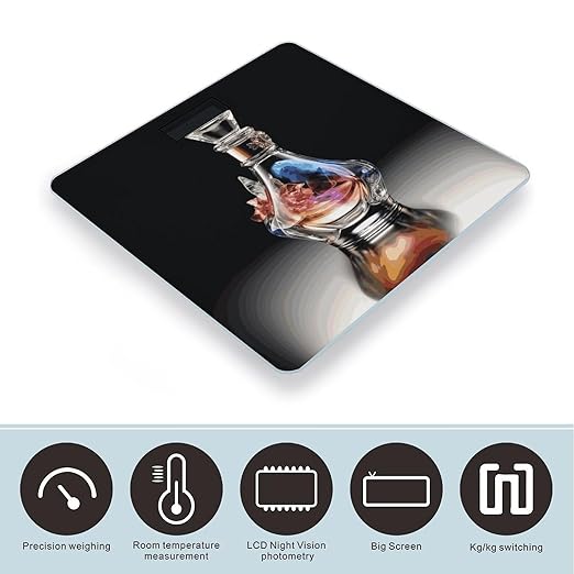 Perfume Bottle Bathroom Scale for Body Weight 400 Lb Weight Scale with High Precision Sensors Tempered Glass Highly Accurate Digital Weighing Machine for People
