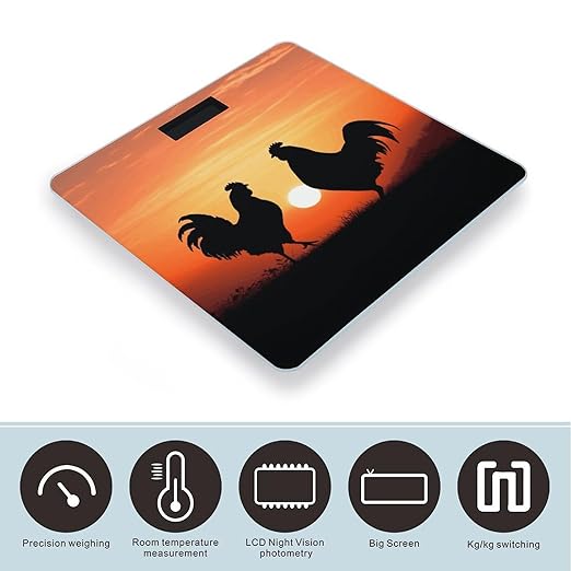 Animal Chickens Bathroom ScaleHighly Accurate Digital Weighing Machine for People Bright LED Display Weight Scale for The Aldult Home Use