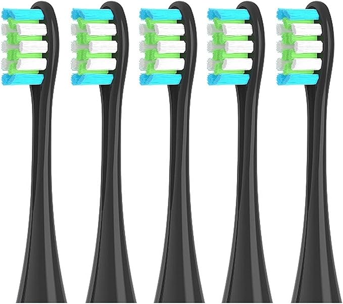 5PCS Replacement Brush Heads Compatible for Electric Toothbrush Heads Flow X Pro Elite Etc(5 Black)