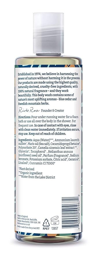 Faith In Nature Blue Cedar Body Wash 1 x 400ml