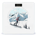 Skiing Theme Bathroom Scale for Body Weight 400 Lb Weight Scale with High Precision Sensors Tempered Glass Highly Accurate Digital Weighing Machine for People