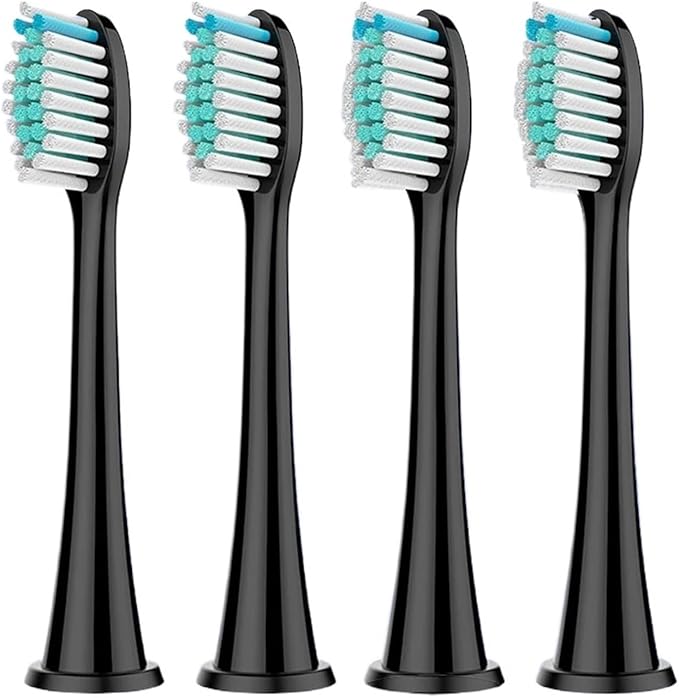 Electric Toothbrush Heads(Black 8pc)