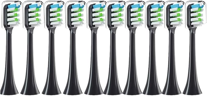 10pcs Replacement Brush Heads Compatible for X3 X5 V1 X3U(10PCS Black)