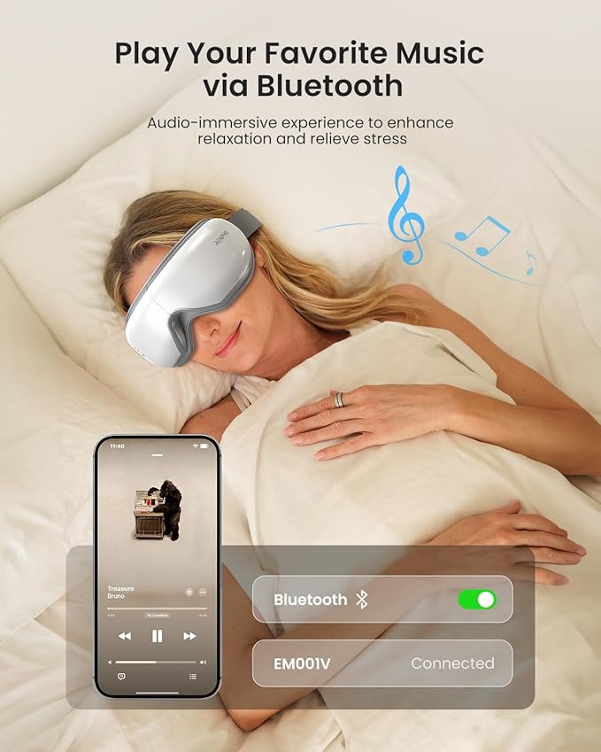 RENPHO Eyeris 1V Eye Massager with Heat FSA Eligible HSA Christmas Gifts for Women Men Eye Mask for Migraines Voice Control Eye Care Eye Massager for Migraines Reduce Strain