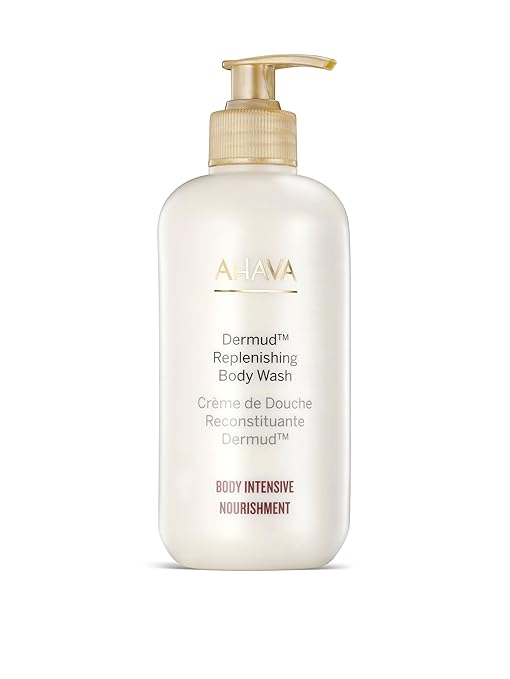 AHAVA Dermud Replenishing Body Wash - Lotion body-wash cleanser for dry &amp sensitive skin cleanses &amp purifies respects the skin barrier with Dead Sea Osmoter &amp Mud Aloe Vera &amp Calen