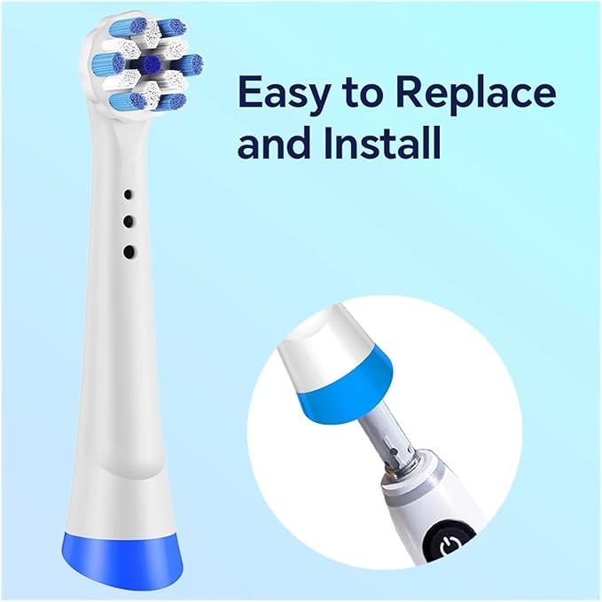 Compatible For Oral B IO Electric Toothbrush Replacement Brush Heads Toothbrush Head Refills For IO 2 3 4 5 6 7 8 9 10 Series(White-8 Pcs)