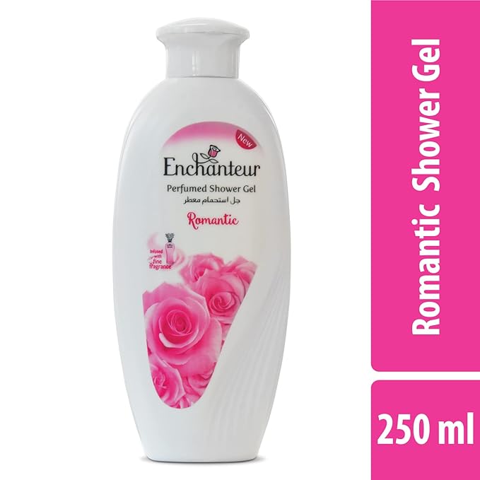 Enchanteur Romantic Perfumed Shower Gel for Women 250g with Roses &amp Jasmine Extracts