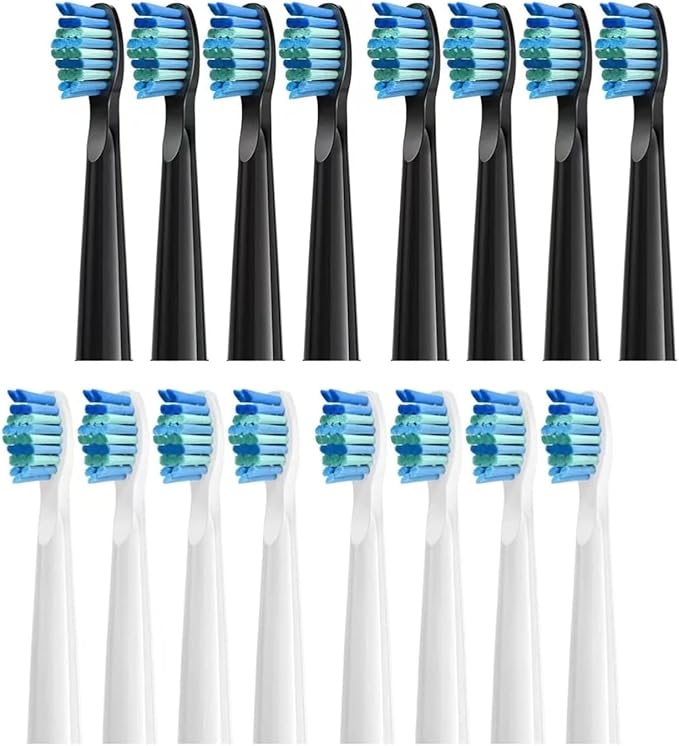 Compatible for Bitvae D2 Electric Toothbrush Replacement Heads 8/16pcs(Black 8pcs)