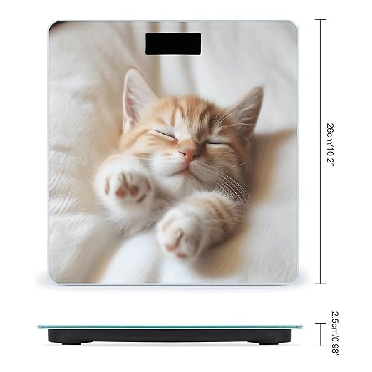 Kitten Sleeps Weight Scale for Body Weight Digital Bathroom Scale High Capacity Accurate Digital Weighing Scales and Easy-to-Read on Backlit LCD Display Scales