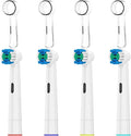 4 Pcs Replacement Brush Heads with Toothbrush Head Dustproof Protective Covers SetCompatible for Oral BElectric Toothbrushes(White-Clear)
