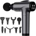 Massage Gun Deep Tissue Handheld Electric Muscle Massager High Intensity Percussion Massage Device for Pain Relief with 9 Attachments &amp 30 Speed(Grey)