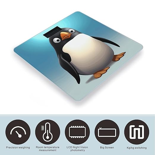 Cute Penguin Bathroom ScaleHighly Accurate Digital Weighing Machine for People Bright LED Display Weight Scale for The Aldult Home Use