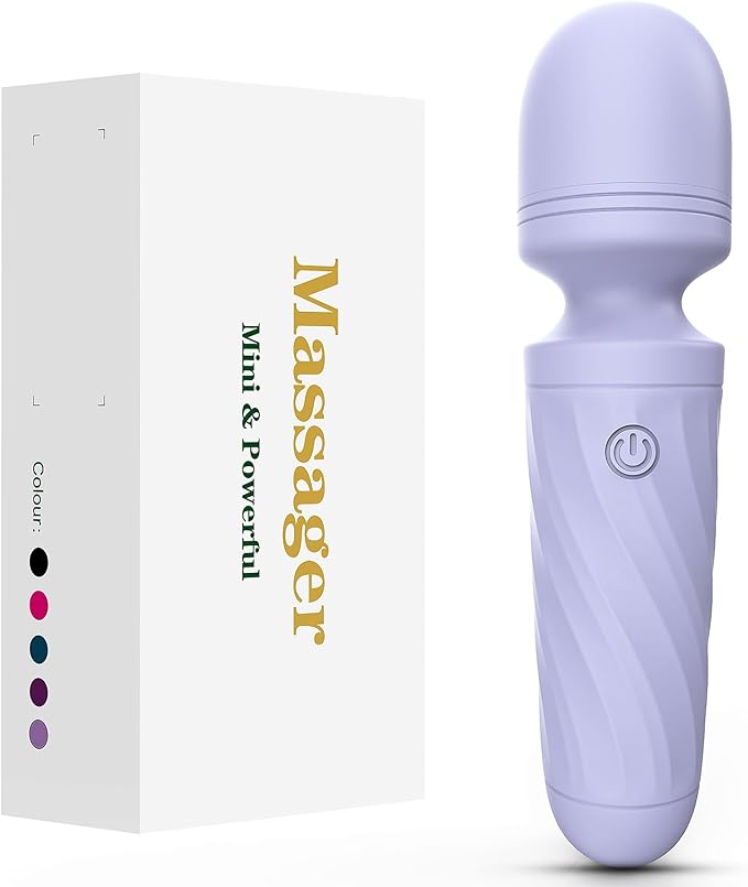 Handheld Personal Mini Massager Tool– Waterproof USB Rechargeable 10 Vibration - Perfect on Back Legs Hand Pains and Sports Recovery(Gray Purple)