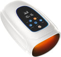 Hand and Wrist Massager with Heat Air Compression and Gentle Vibration 3 Modes 5 Intensities LCD Display Cordless Hand Relaxation Massager for Daily Relaxation (White)