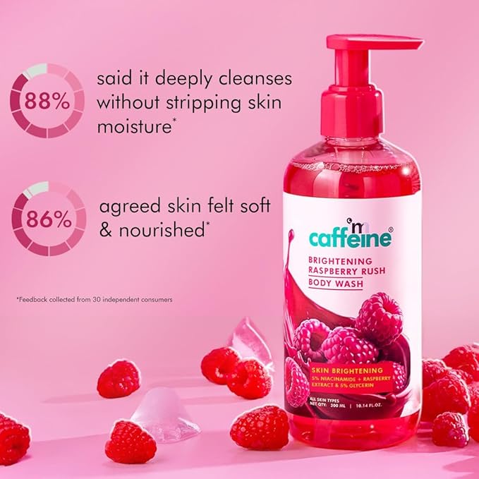 MC.a.f.f.e.i.n.e Brightening Raspberry Rush Body Wash Skin Brightening with 5% Niacinamide and Raspberry Extract All Skin Types 400ml