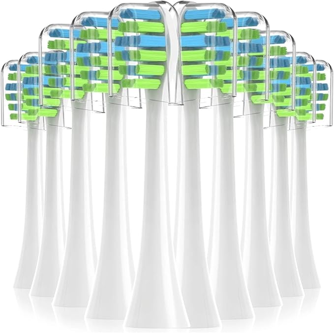 10PCS Replacement Toothbrush Heads Compatible for 7am2m AM101/AM105(10PCS White)