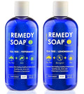 Truremedy Naturals Body Wash 2-pack (12 oz Each) Natural Antifungal Shower Gels - Tea Tree &amp Peppermint and Tea Tree &amp Lemongrass