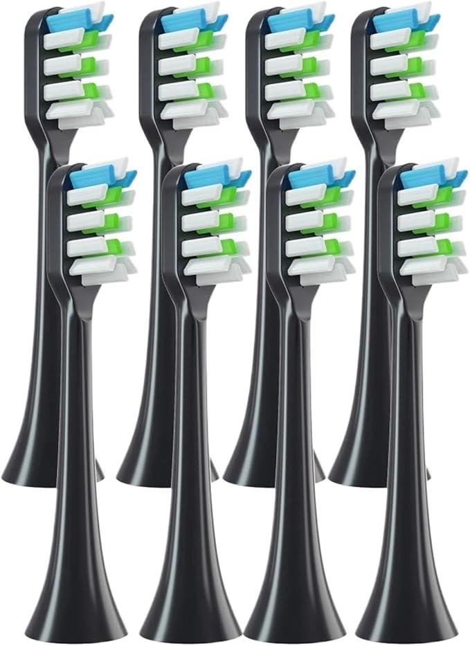 8PCS Replacement Toothbrush Heads for Electric Tooth Brush Soft Bristle(8 Black)