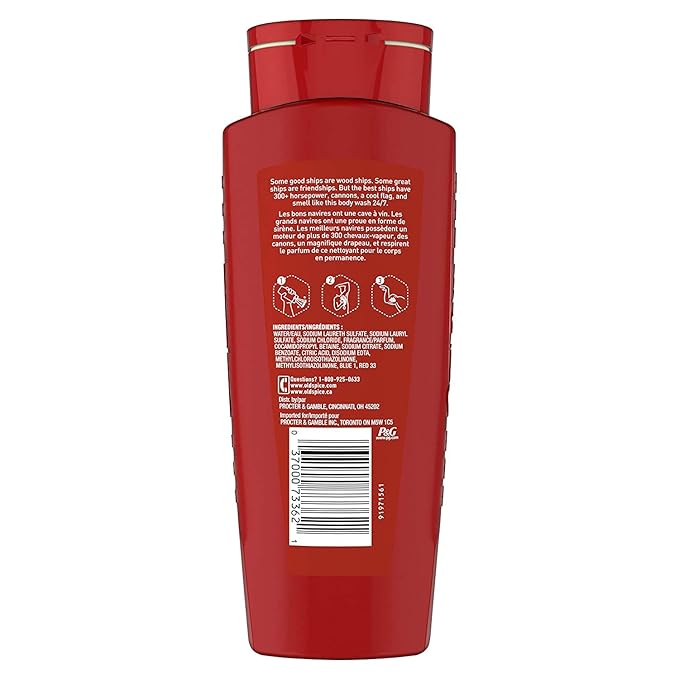 Old Spice Red Collection Captain Scent Body Wash for Men (Pack of 4) 16 Ounce