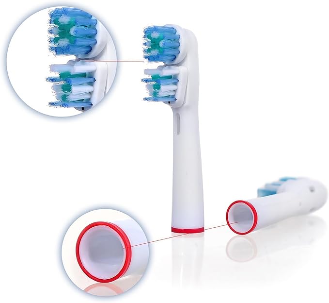 Double Clean Brush Heads Compatible with Braun Oral-B Dual Clean Electric Toothbrush - Pack of 16