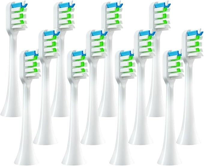 12pcs Brush Heads Toothbrush Compatible for X3/X3U/X5 Replacement(12pcs White)