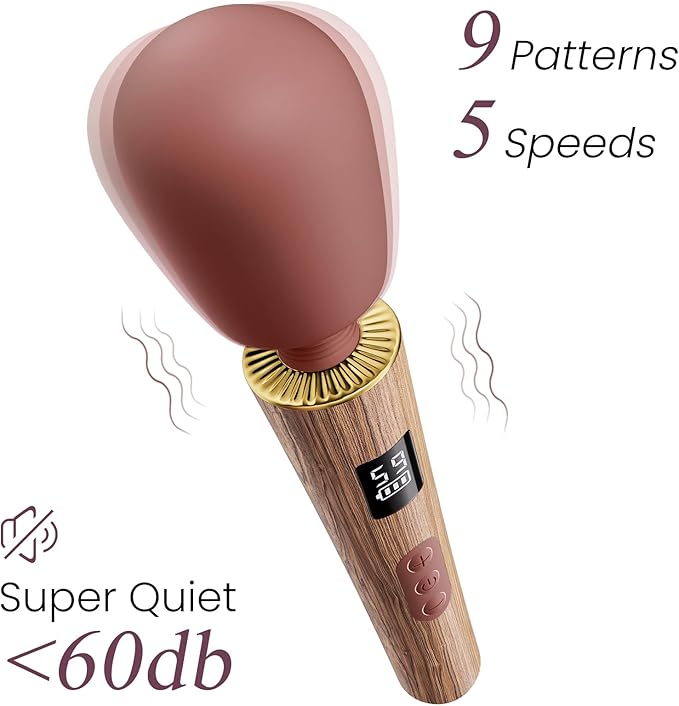 Personal Massagers Woman - Powerful Massage Tools with 9 Vibration Modes 5 Speeds Flexible Silicone Head Digital Display Waterproof Adult Tools for Women