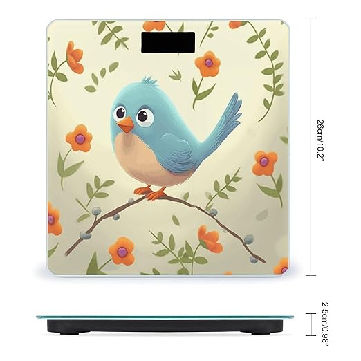 Cute Bird Weight Scale Large Bathroom Scales Digital Weight with Bright LED Display Non Slip Automatic Weighing Scale Fashion Weighing Machine for Body