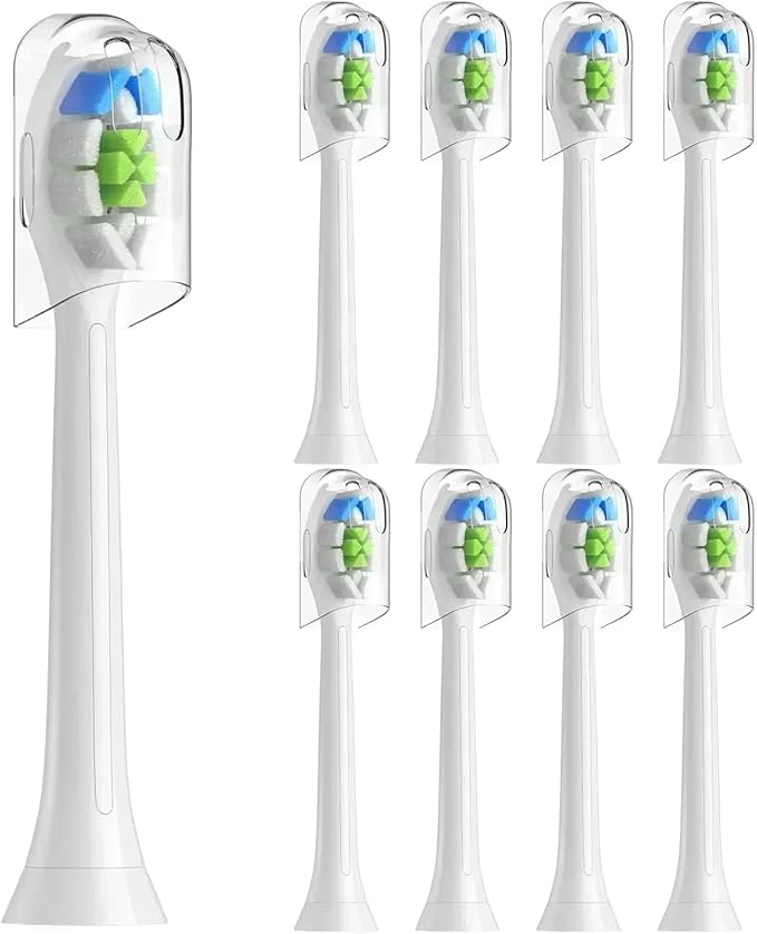 8 Pack Replacement Toothbrush Heads for HX6063 with Hygienic Caps Fits Electri(White)